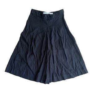 & Other Stories Black Pleated High Waisted Culottes Flowy Shorts Wide Leg Sz 4